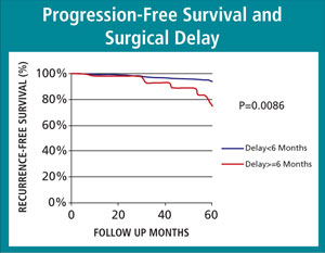 Graph: Progression-Free Survival and Surgical Delay